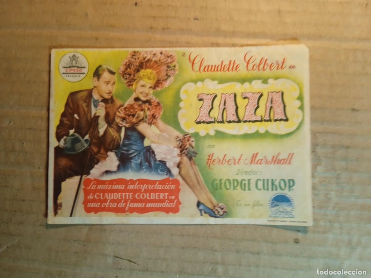  Foglietti di film di film antichi di cinema: FOLLETO DE MANO CON PUBLICIDAD ZAZA