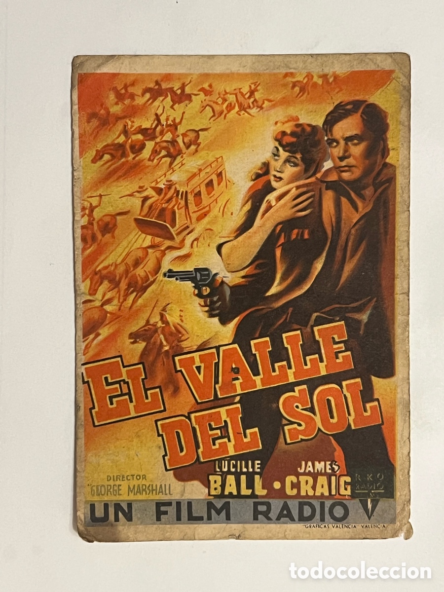 Kino: EL VALLE DEL SOL, PROGRAMA DE MANO, SIN PUBLICIDAD