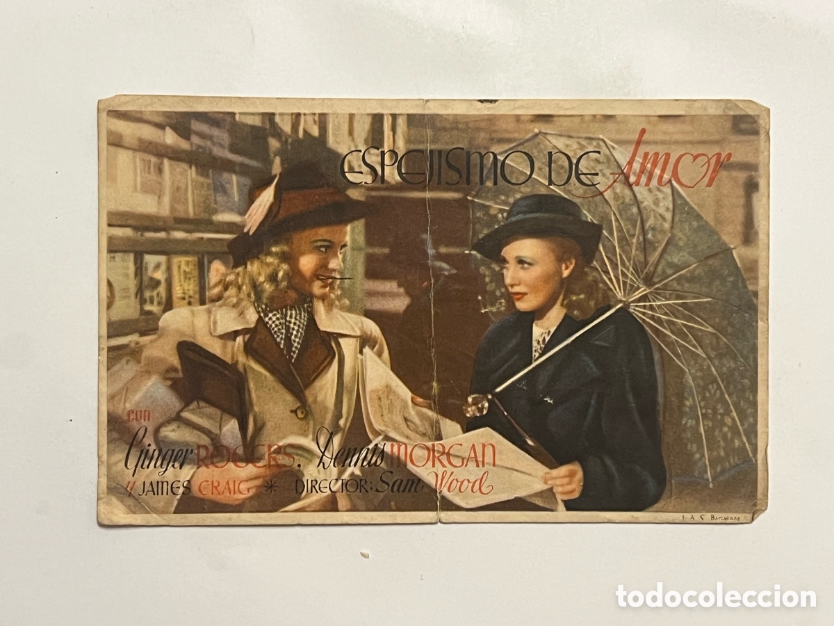 Kino: ESPEJISMO DE AMOR. DENNIS MORGAN, Programa de mano . Sin publicidad