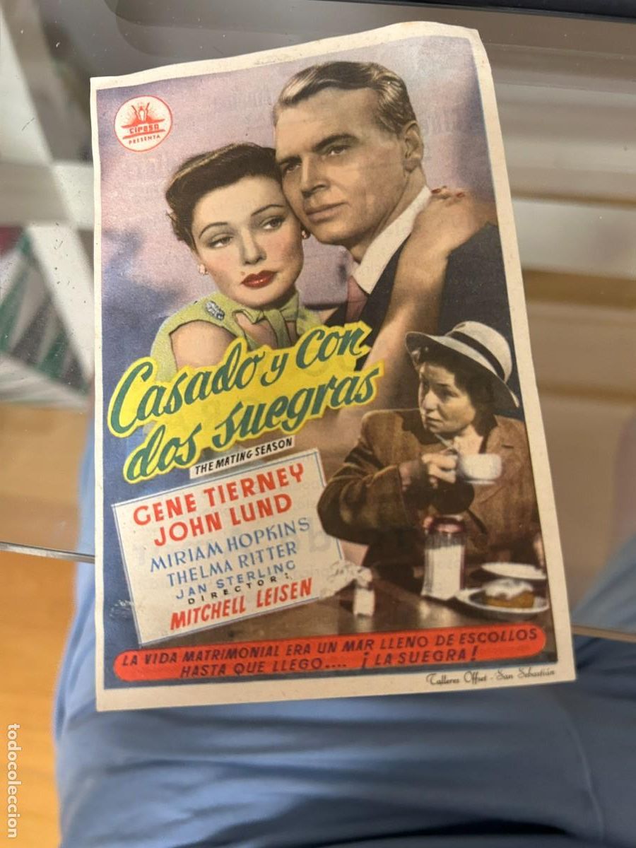 Cine: &ordm;312 casado y con dos suegras principal cinema sarreal tarragona con publicidad buen estado