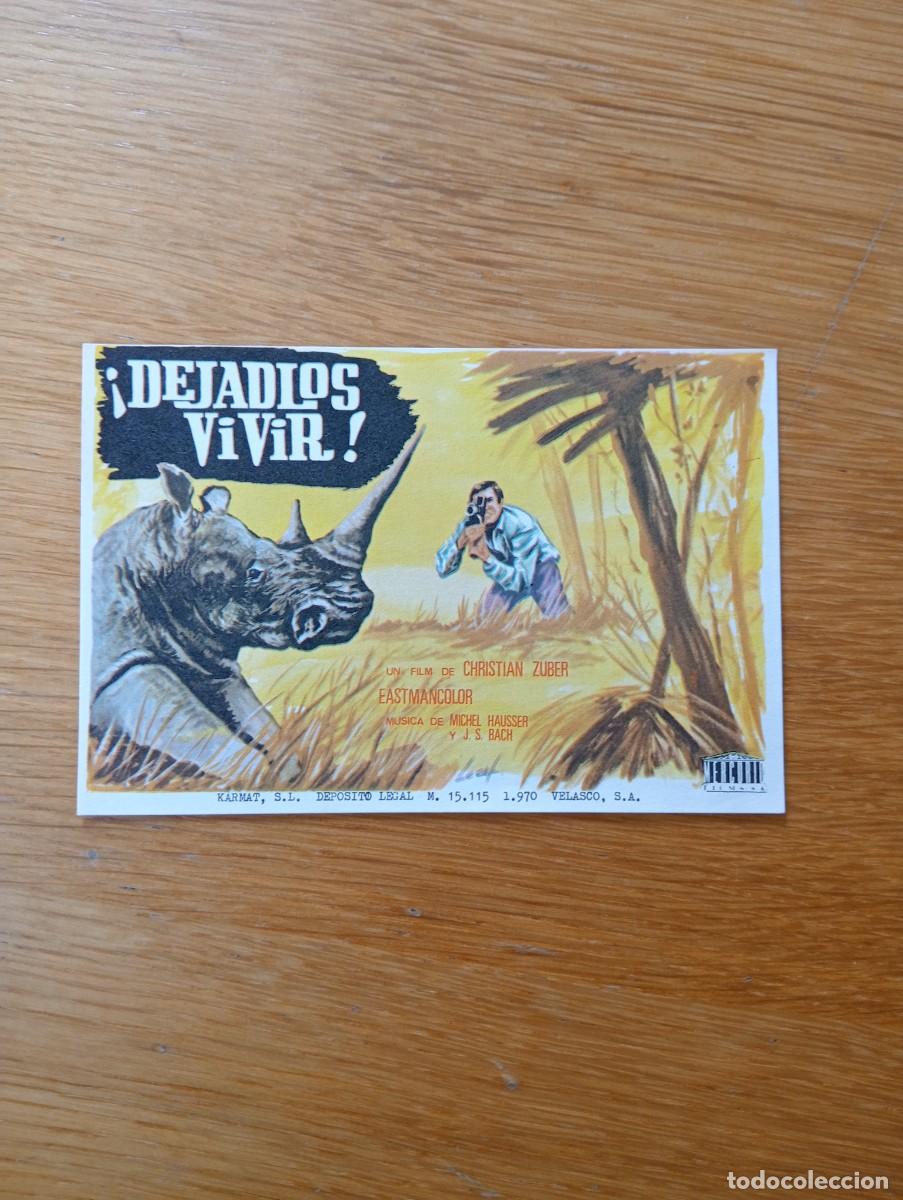  Foglietti di film di film antichi di cinema: FOLLETO DE MANO. &iexcl;DEJADLOS VIVIR!. NADINE SAUNIER Y L&Eacute;ON ZITRONE. C. ZUBER. 1969. SIN PUBLICIDAD