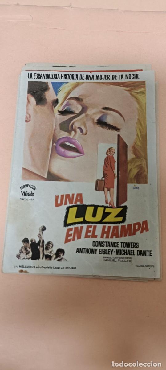  Foglietti di film di film antichi di cinema: Una luz en el hampa.Folleto de mano