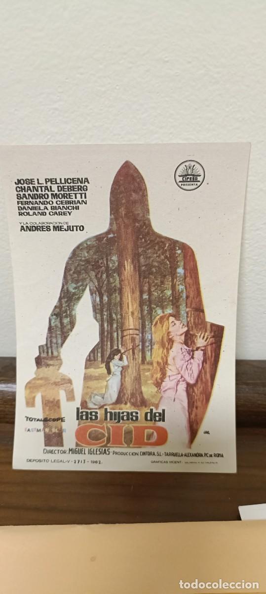Folhetos de m&atilde;o de filmes antigos de cinema: Las hijas el Cid.Folleto de mano