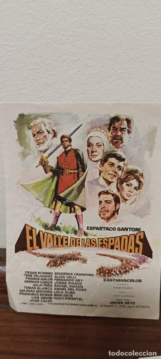 Foglietti di film di film antichi di cinema: El valle de las espadas.Folleto de mano