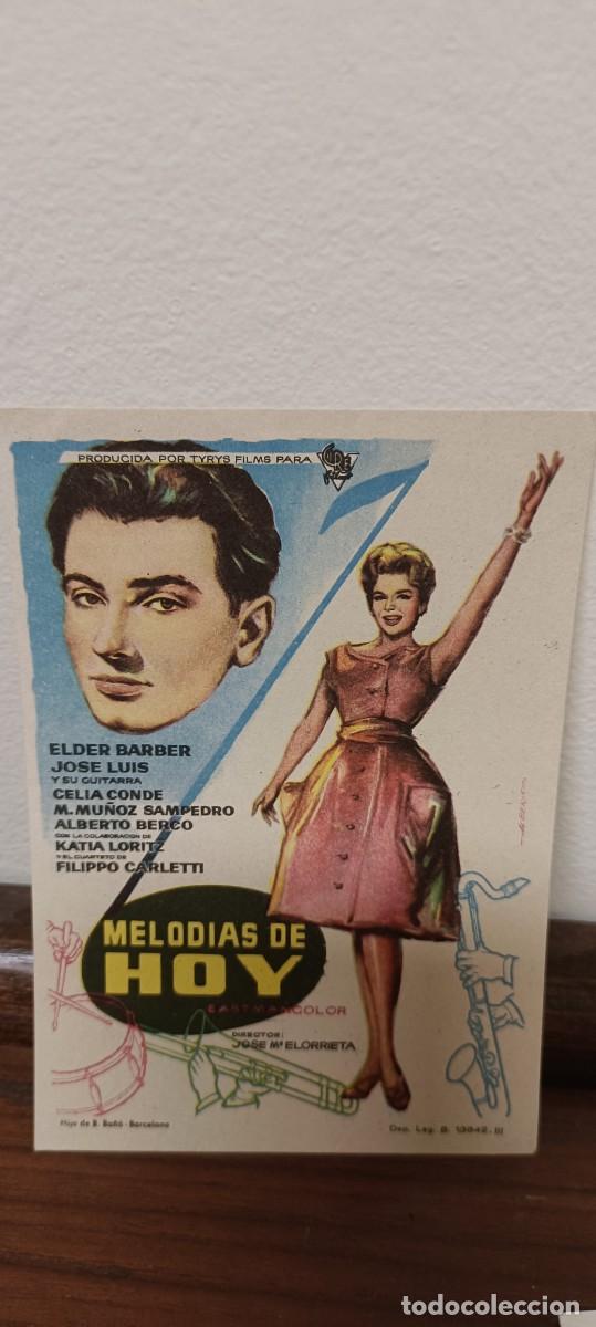  Foglietti di film di film antichi di cinema: Melod&iacute;as de hoy.Folleto de mano