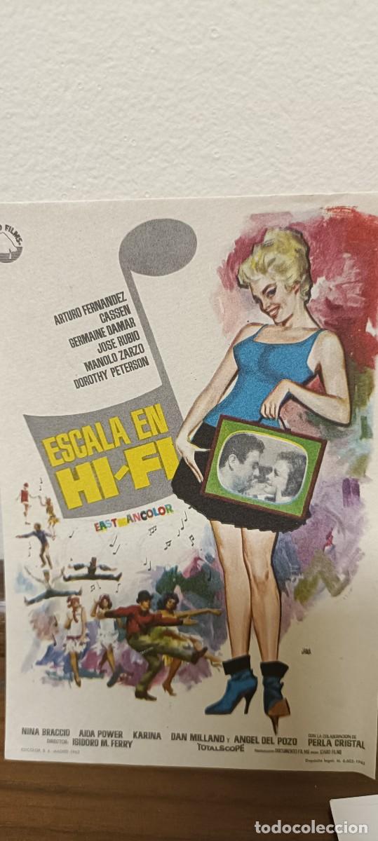  Foglietti di film di film antichi di cinema: Escala en hi-fi.Folleto de mano