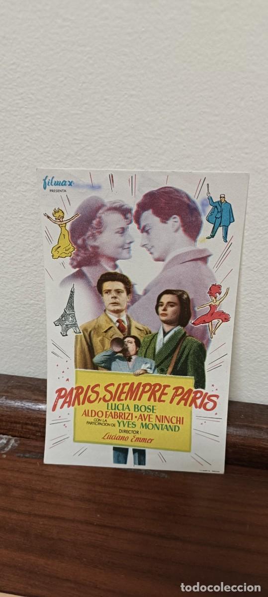  Foglietti di film di film antichi di cinema: Paris siempre Par&iacute;s.Folleto de mano