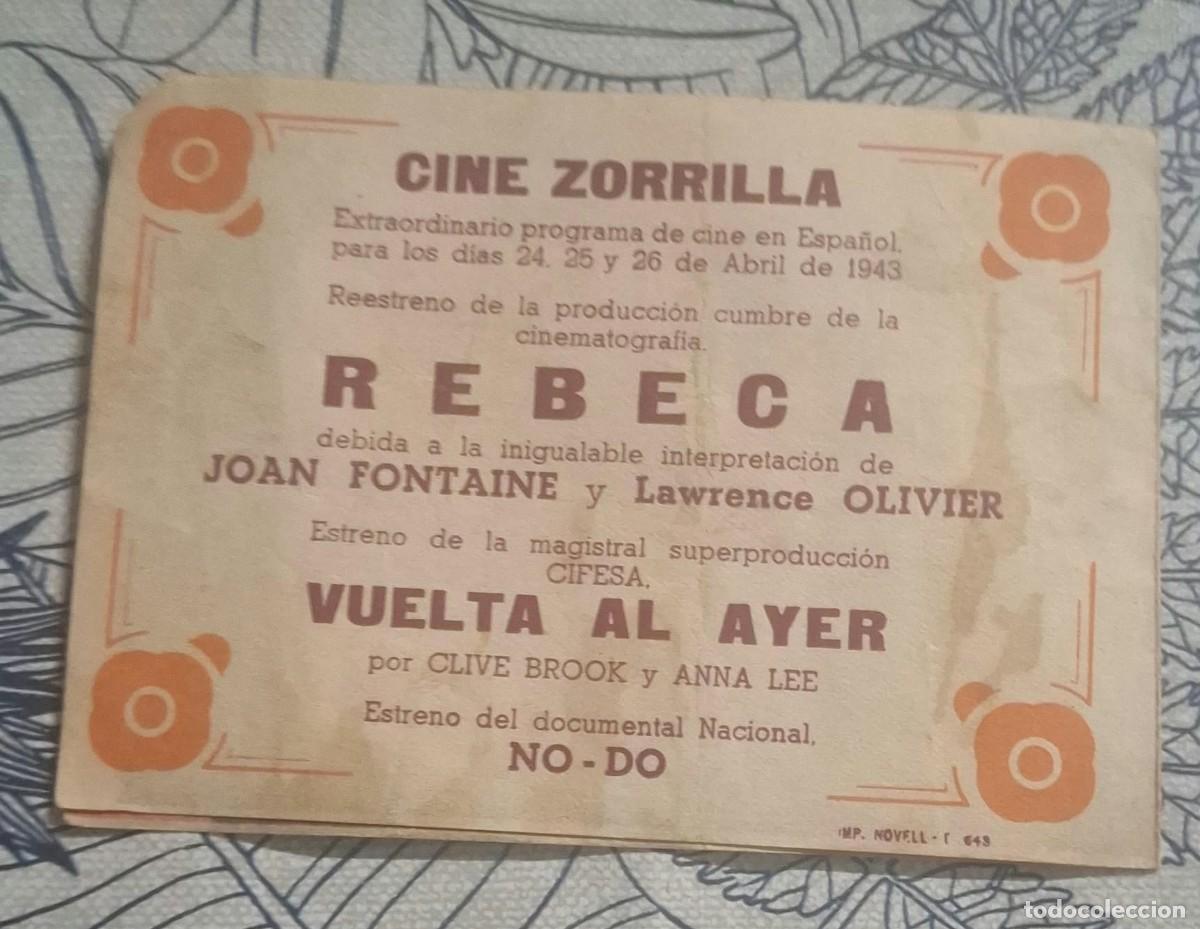 Cine: VUELTA AL AYER - PROGRAMA DE CINE - Foto 3