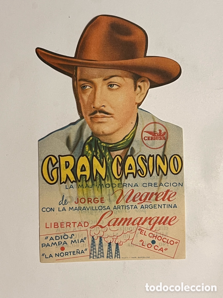 Cinema: MURCIA. CINE RAFAEL.. LUIS BU&Ntilde;UEL. GRAN CASINO, con Jorge Negrete, Libertad Lamarque (a.1951)