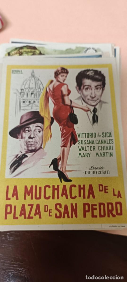  Foglietti di film di film antichi di cinema: La muchacha de la Plaza de San Pedro.Folleto de mano