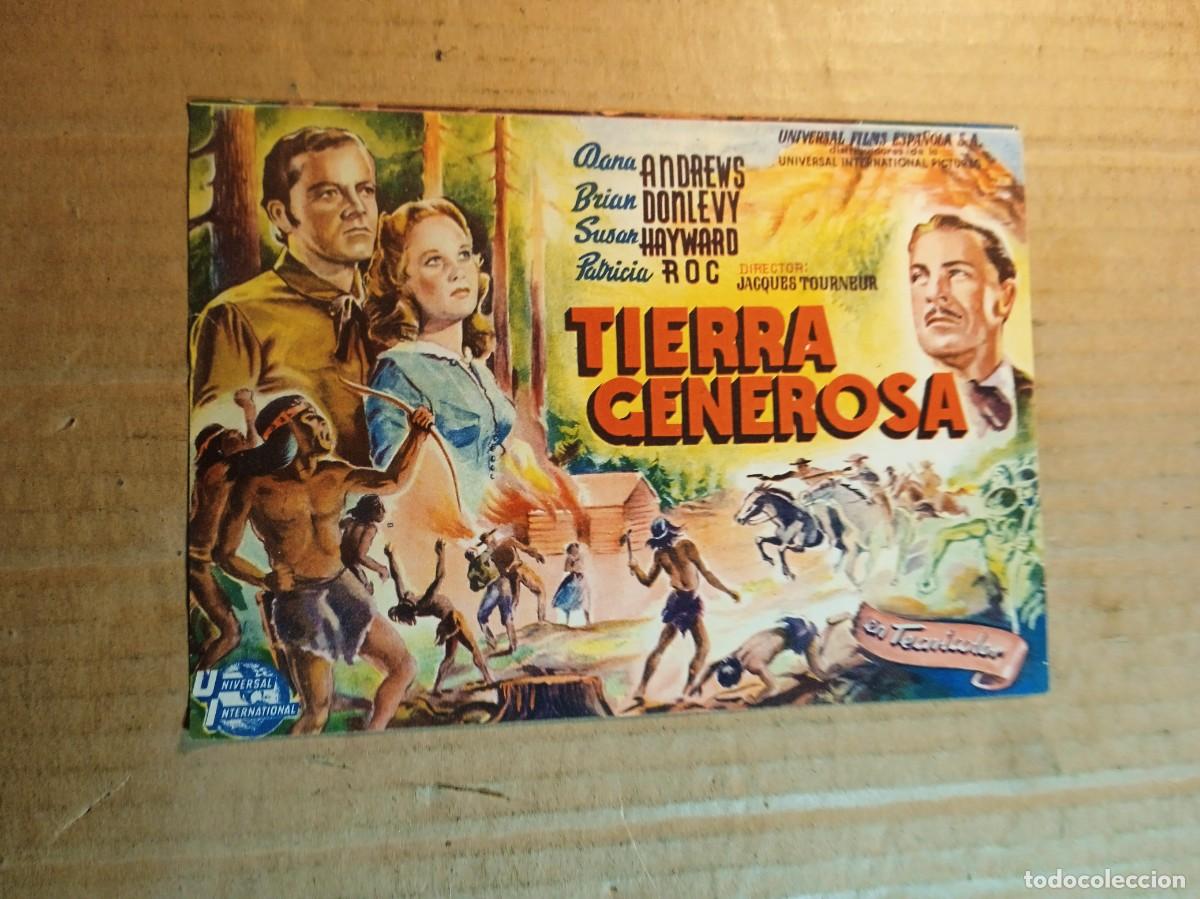 Folhetos de m&atilde;o de filmes antigos de cinema: FOLLETO DE MANO CON PUBLICIDAD TIERRA GENEROSA