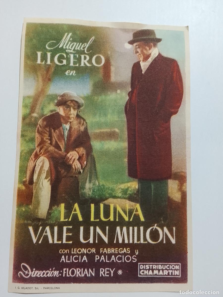 Cine: Folleto de mano de la pel&iacute;cula La luna vale un mill&oacute;n, de Flori&aacute;n Rey