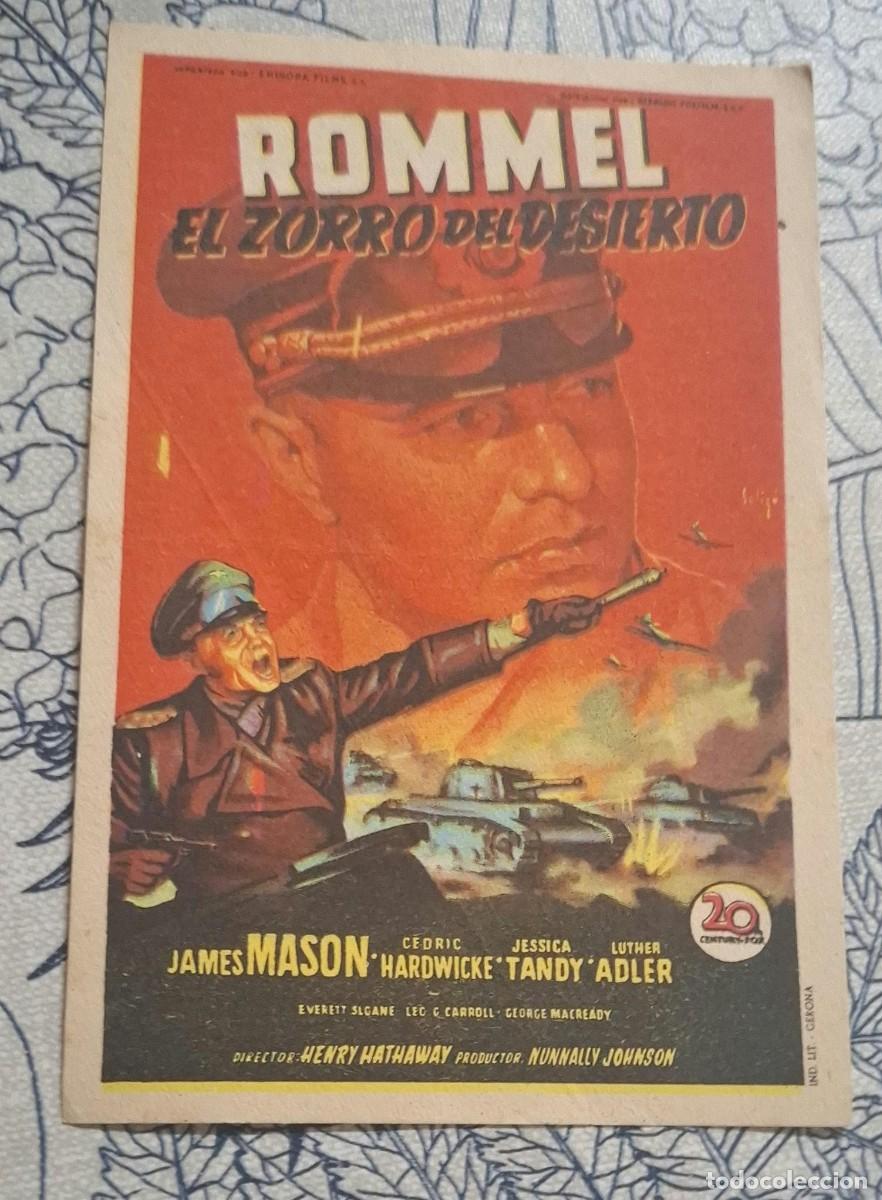Cine: ROMMEL EL ZORRO DEL DESIERTO - PROGRAMA DE CINE - Foto 1