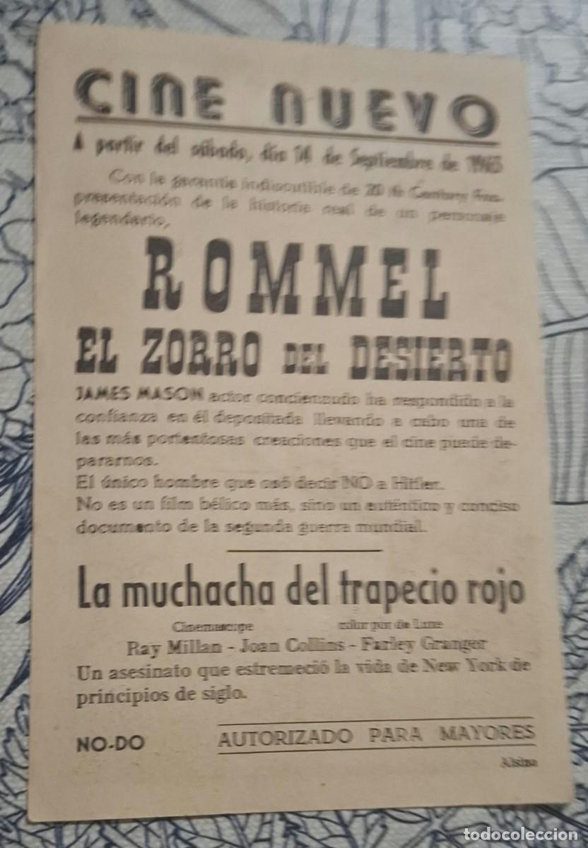 Cine: ROMMEL EL ZORRO DEL DESIERTO - PROGRAMA DE CINE - Foto 2