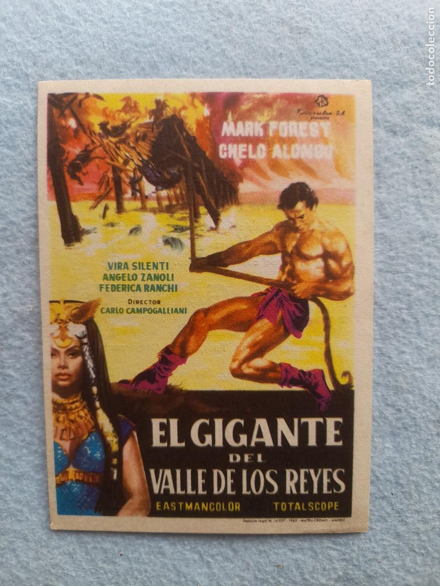  Foglietti di film di film antichi di cinema: El Gigante del Valle de los Reyes. A&ntilde;o 1965. Mark Forest. Chelo Alonso. Vira Silenti.