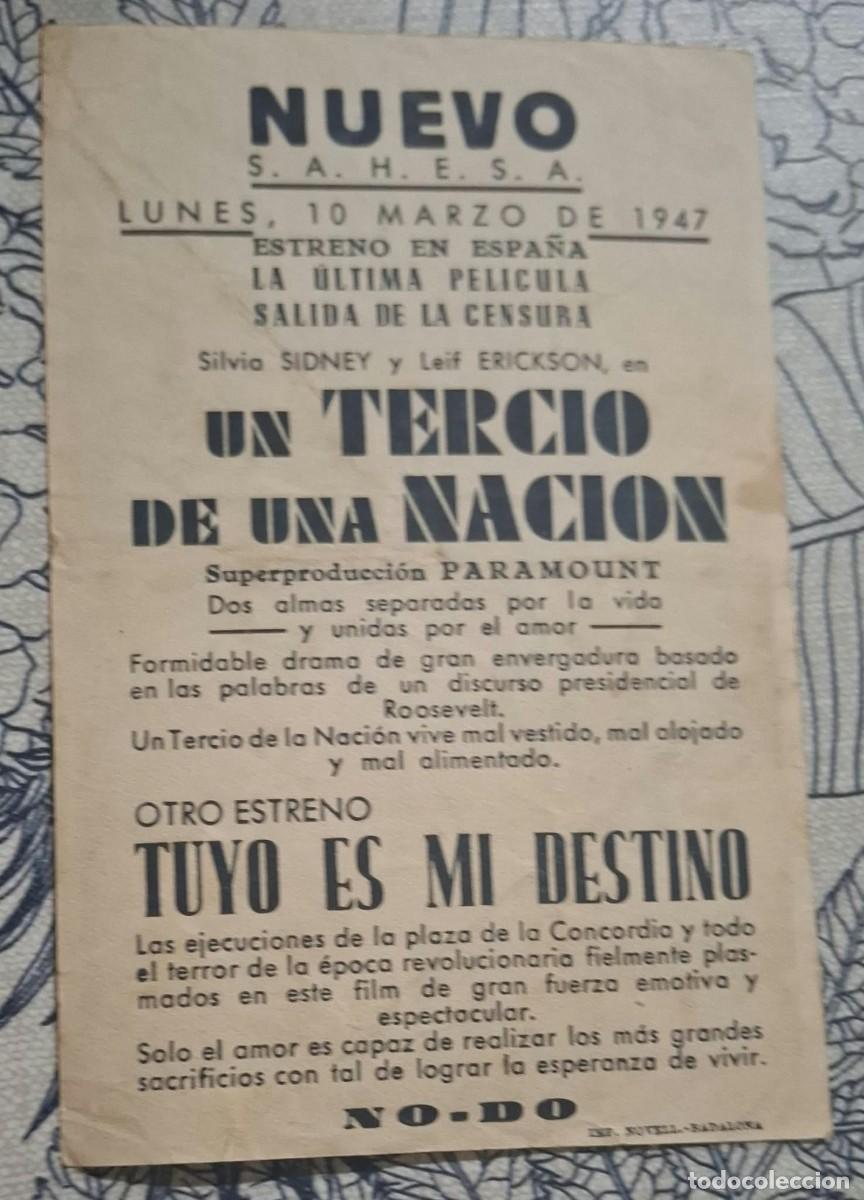 Cine: TUYO ES MI DESTINO - PROGRAMA DE CINE - Foto 2