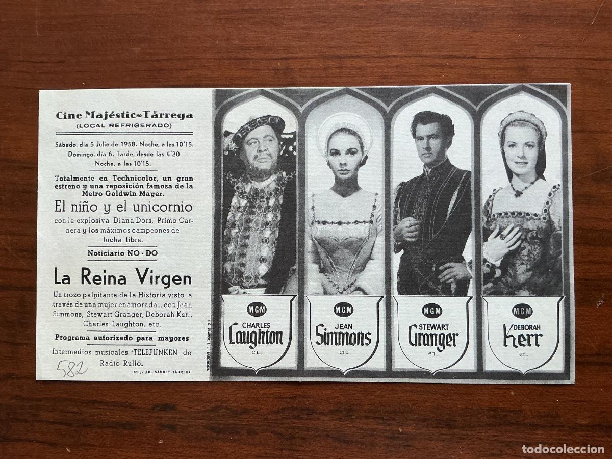  Flyers Publicitaires de films Anciens: PROGRAMA METRO CINE MAJESTIC T&Agrave;RREGA L&Eacute;RIDA LA REINA VIRGEN CHARLES LAUGHTON
