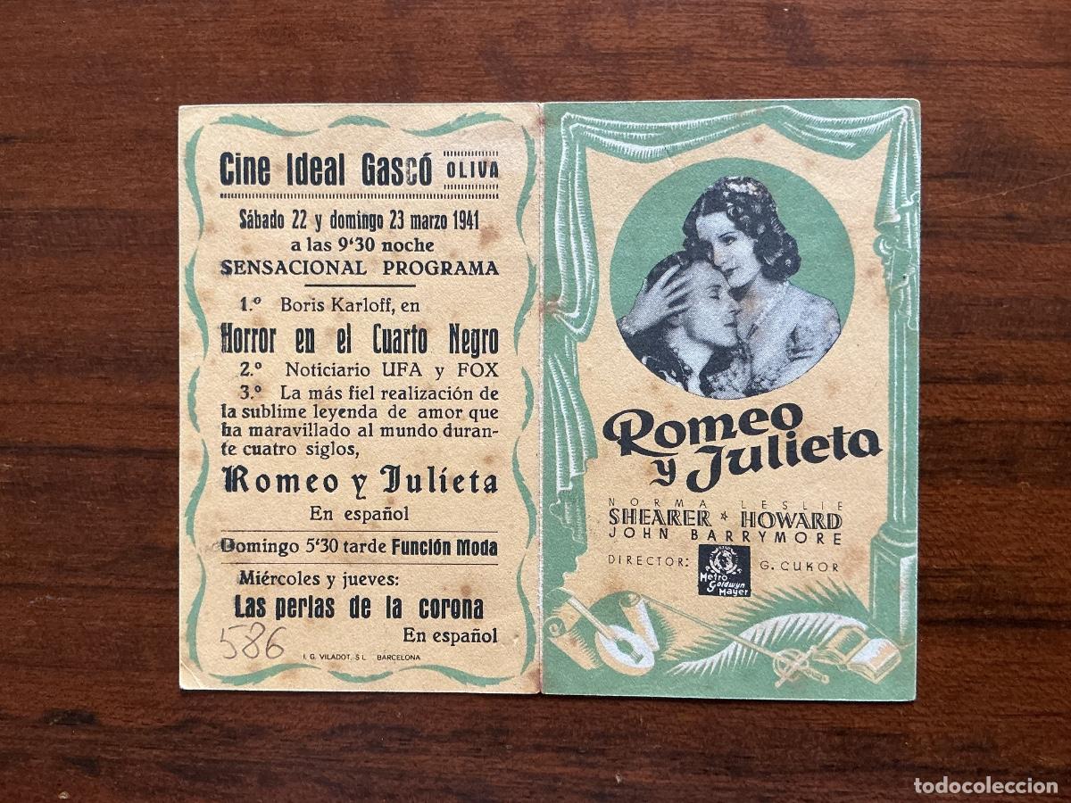  Flyers Publicitaires de films Anciens: PROGRAMA DOBLE METRO CINE IDEAL GASC&Oacute; OLIVA VALENCIA ROMEO Y JULIETA NORMA SHEARER