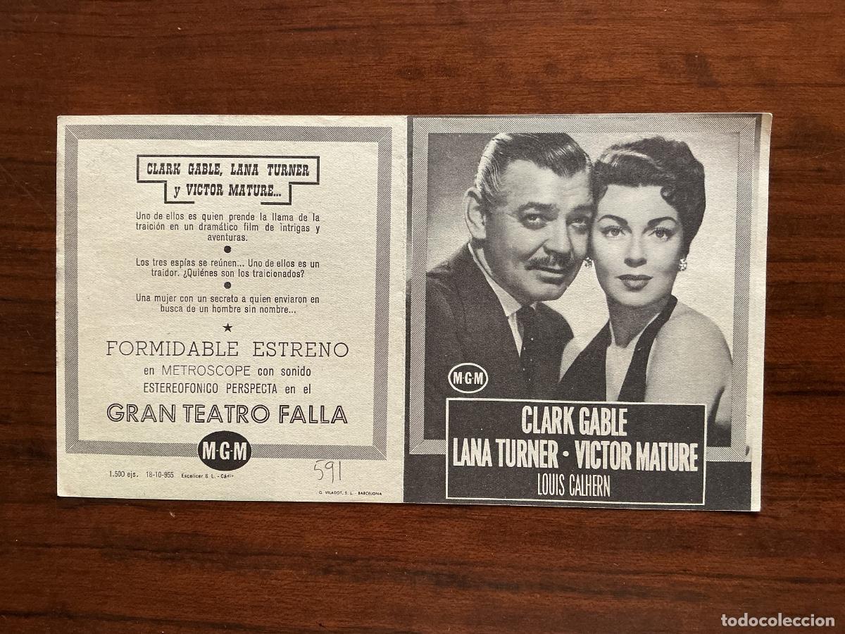  Flyers Publicitaires de films Anciens: PROGRAMA METRO CINE GRAN TEATRO FALLA CADIZ BRUMAS DE TRAICI&Oacute;N CLARK GABLE V&Iacute;CTOR MATURE