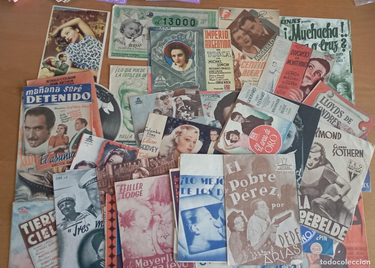 Folhetos de m&atilde;o de filmes antigos de cinema: Lote de 43 folletos de mano o programas de mano de cine