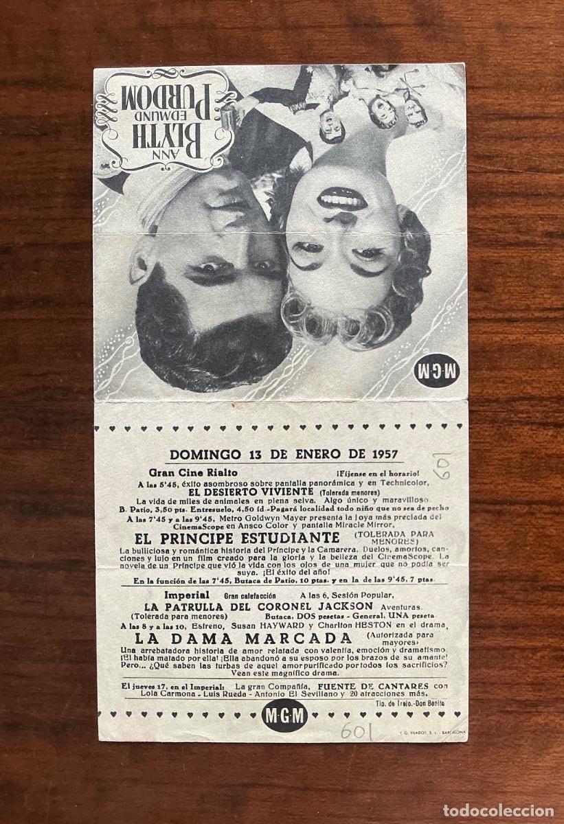  Foglietti di film di film antichi di cinema: PROGRAMA METRO GRAN CINE RIALTO IMPERIAL DON BENITO BADAJOZ EL PR&Iacute;NCIPE ESTUDIANTE ANN BLYTH