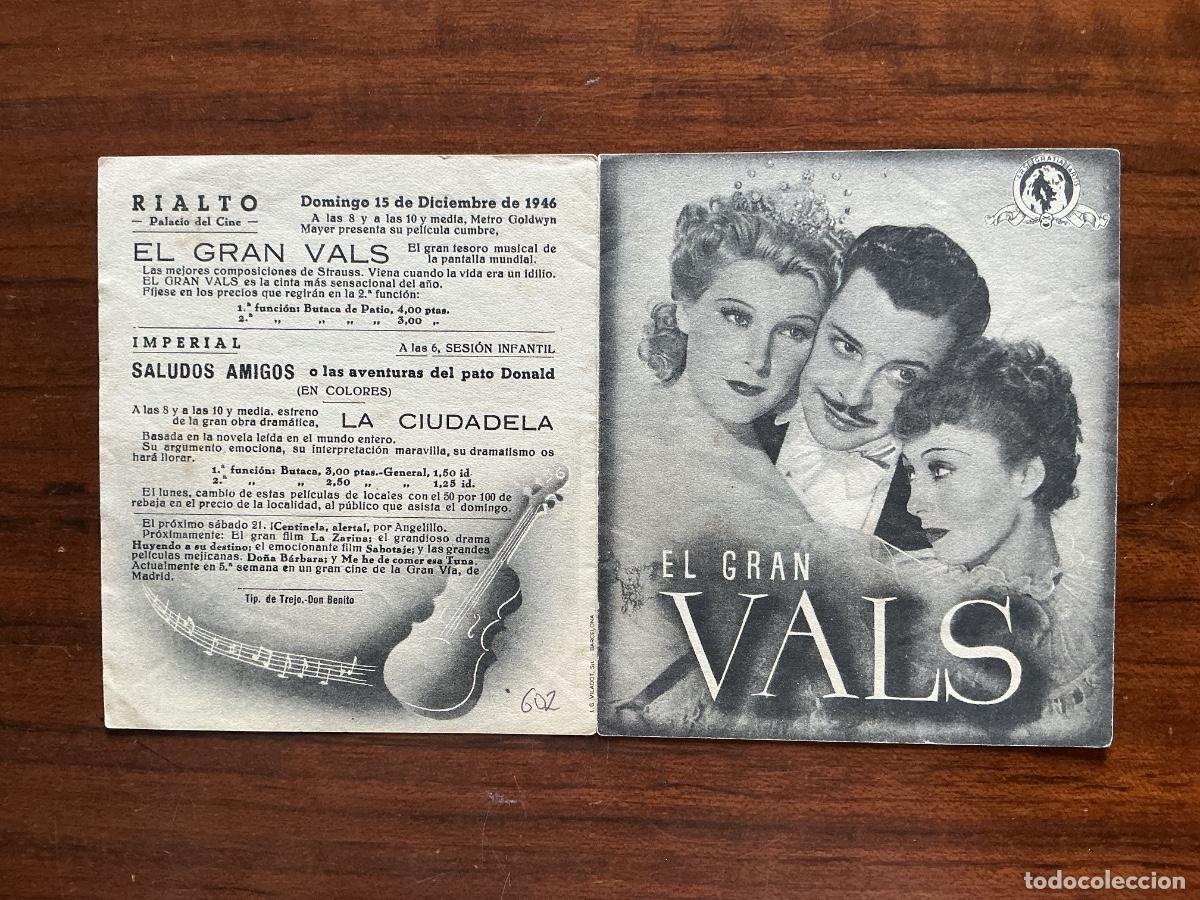  Foglietti di film di film antichi di cinema: PROGRAMA DOBLE METRO CINE RIALTO DON BENITO BADAJOZ EL GRAN VALS LUISE RAINER