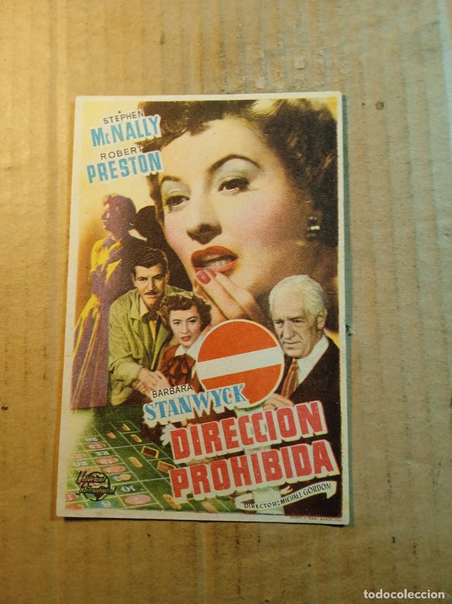 Folhetos de m&atilde;o de filmes antigos de cinema: FOLLETO DE MANO CON PUBLICIDAD DIRECCION PROHIBIDA