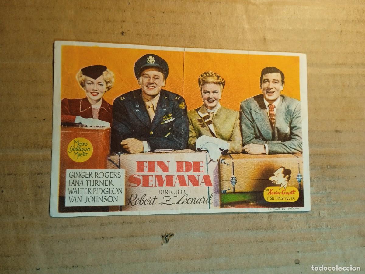  Foglietti di film di film antichi di cinema: FOLLETO DE MANO CON PUBLICIDAD FIN DE SEMANA