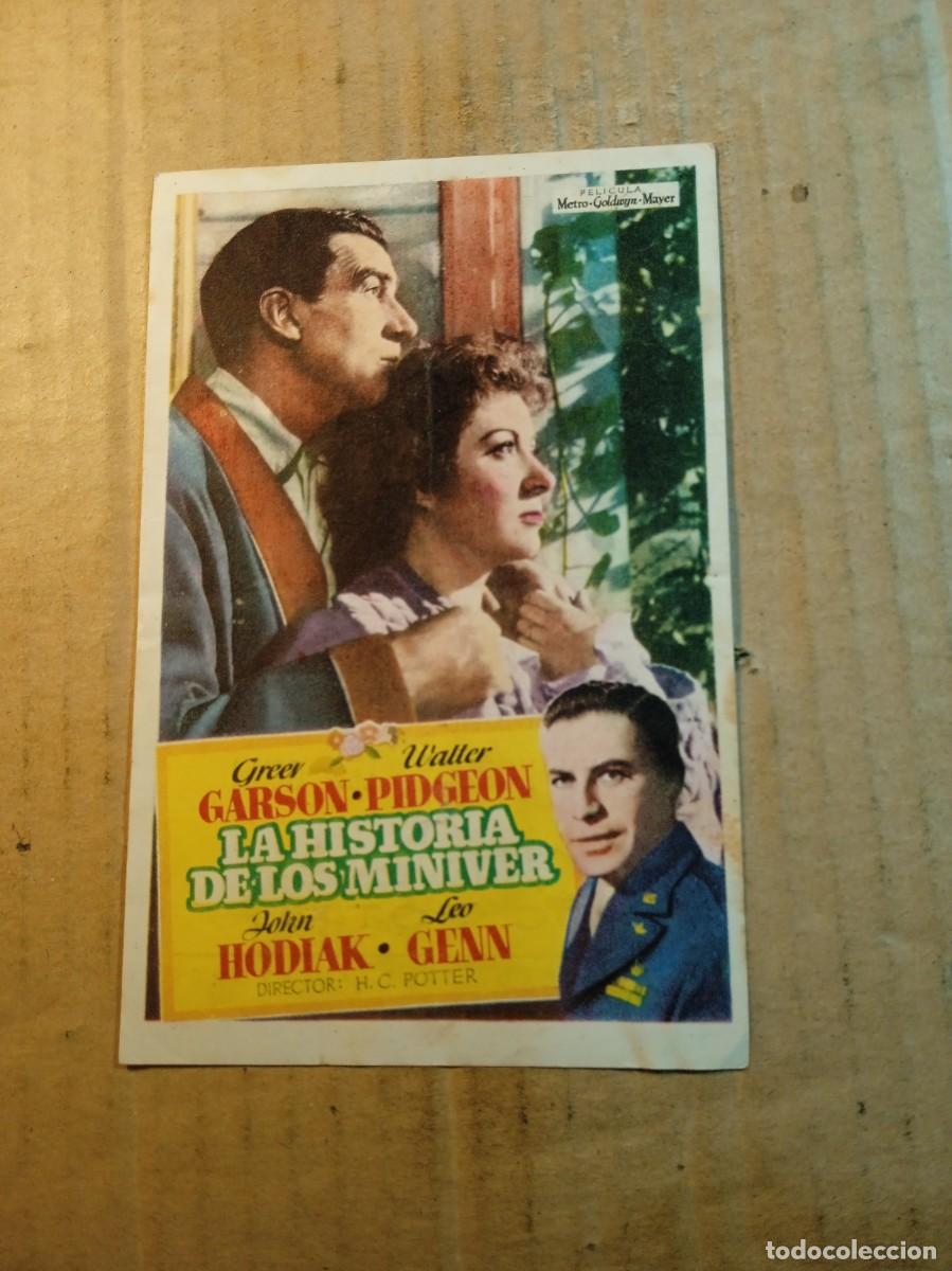  Flyers Publicitaires de films Anciens: FOLLETO DE MANO CON PUBLICIDAD LA HISTORIA DE LOS MINIVER
