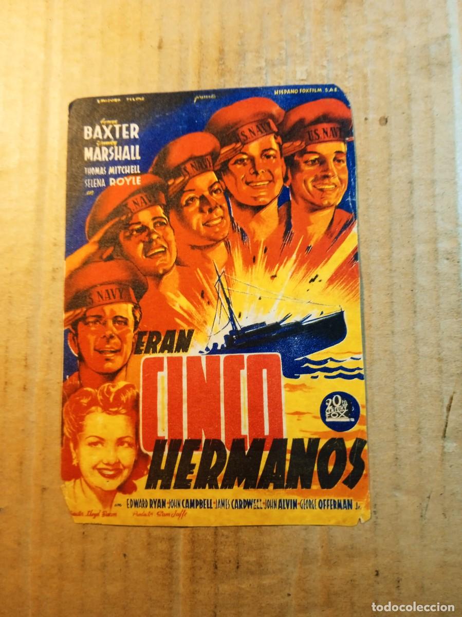 Cine: FOLLETO DE MANO CON PUBLICIDAD ERAN CINCO HERMANOS
