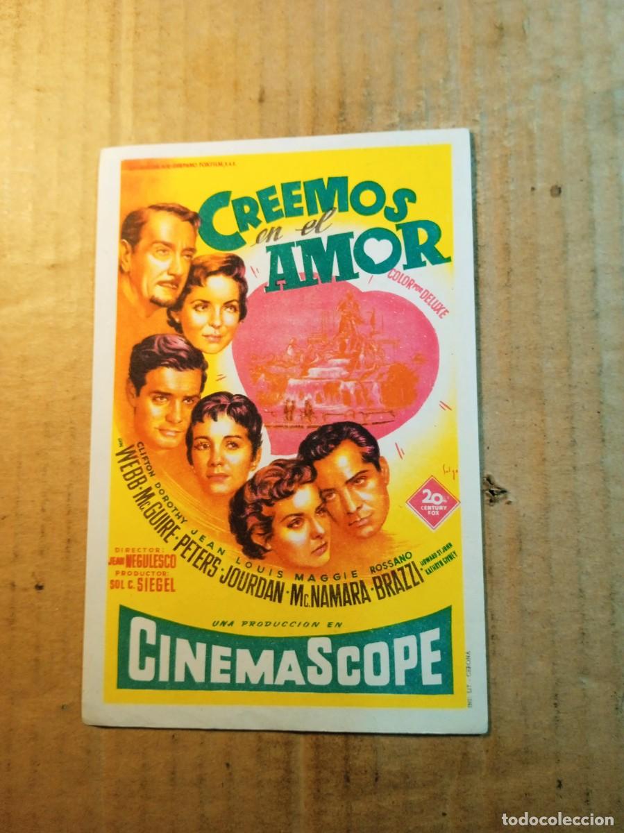  Flyers Publicitaires de films Anciens: FOLLETO DE MANO CON PUBLICIDAD CREEMOS EN EL AMOR