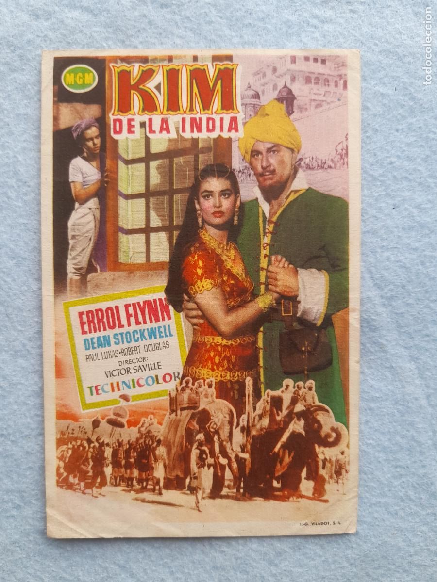Kino: Kim de la India.Errol Flynn. Dean Stockwell. Paul Lukas.