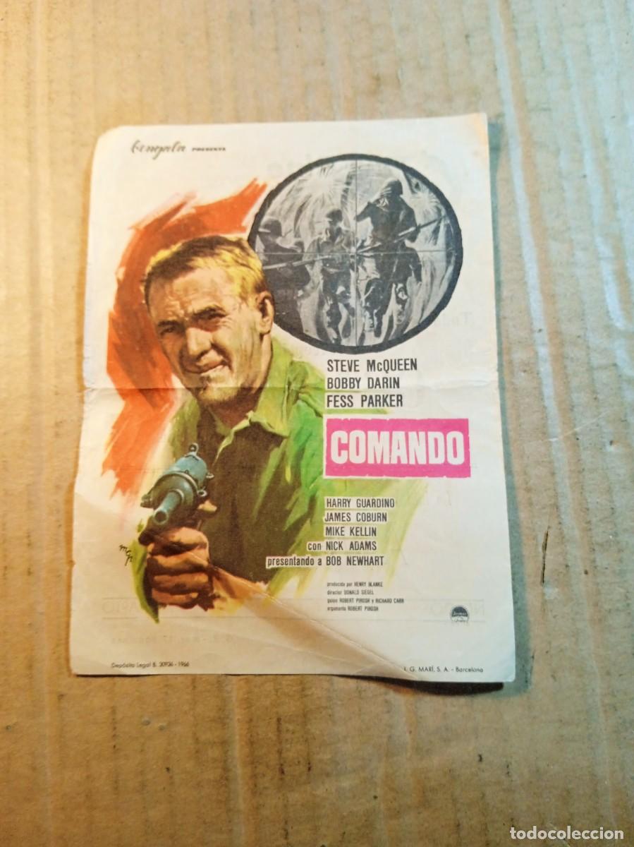Cine: FOLLETO DE MANO CON PUBLICIDAD COMANDO