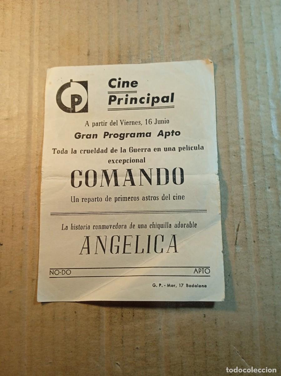 Cine: FOLLETO DE MANO CON PUBLICIDAD COMANDO - Foto 2