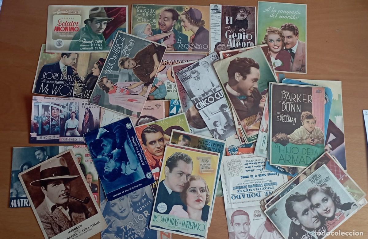 Folhetos de m&atilde;o de filmes antigos de cinema: Lote de 43 folletos de mano o programas de mano de cine