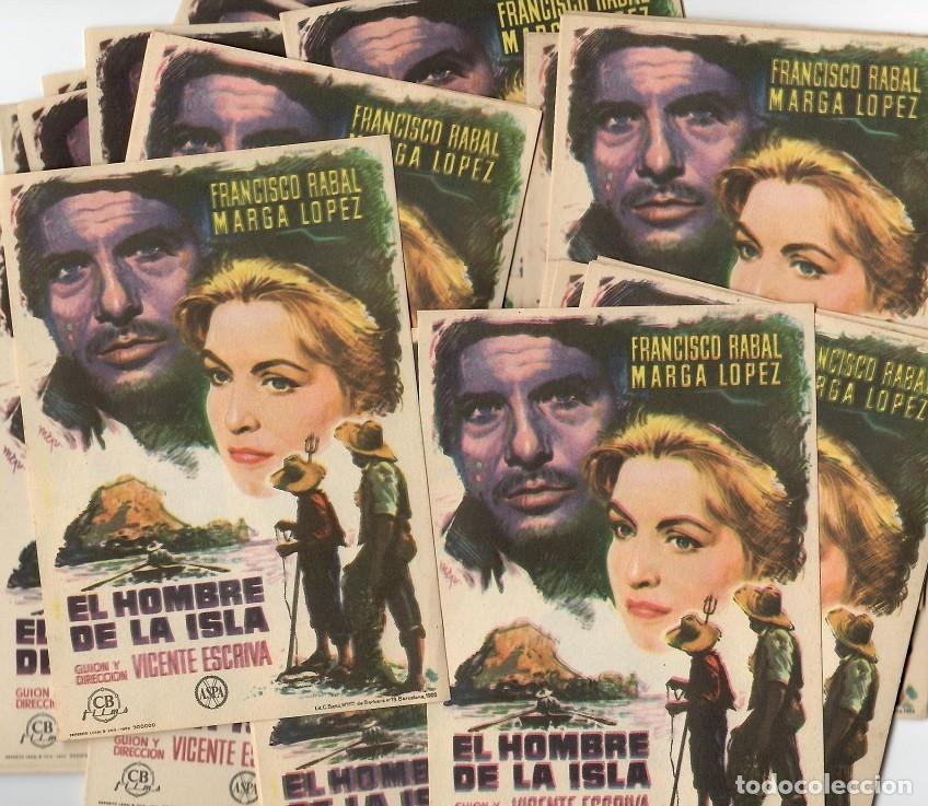 Folhetos de m&atilde;o de filmes antigos de cinema: Gran Lote 65 Folletos de Mano: El Hombre de la Isla (1960) - Francisco Rabal - Ideal Reventa