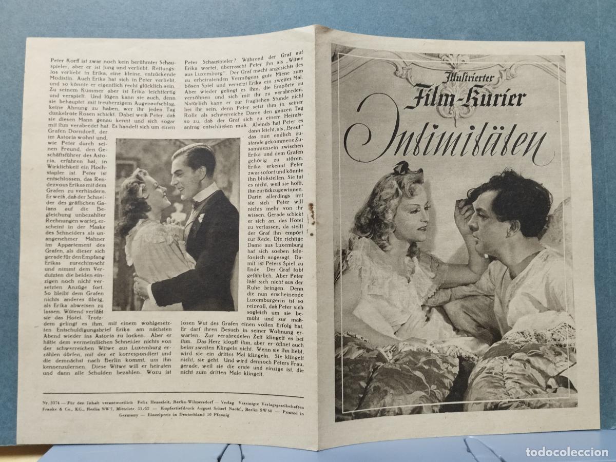 Flyers Publicitaires de Films Anciens: BZB PROGRAMA DE CINE ALEMAN FILM-KURIER. PRIVACIDAD.