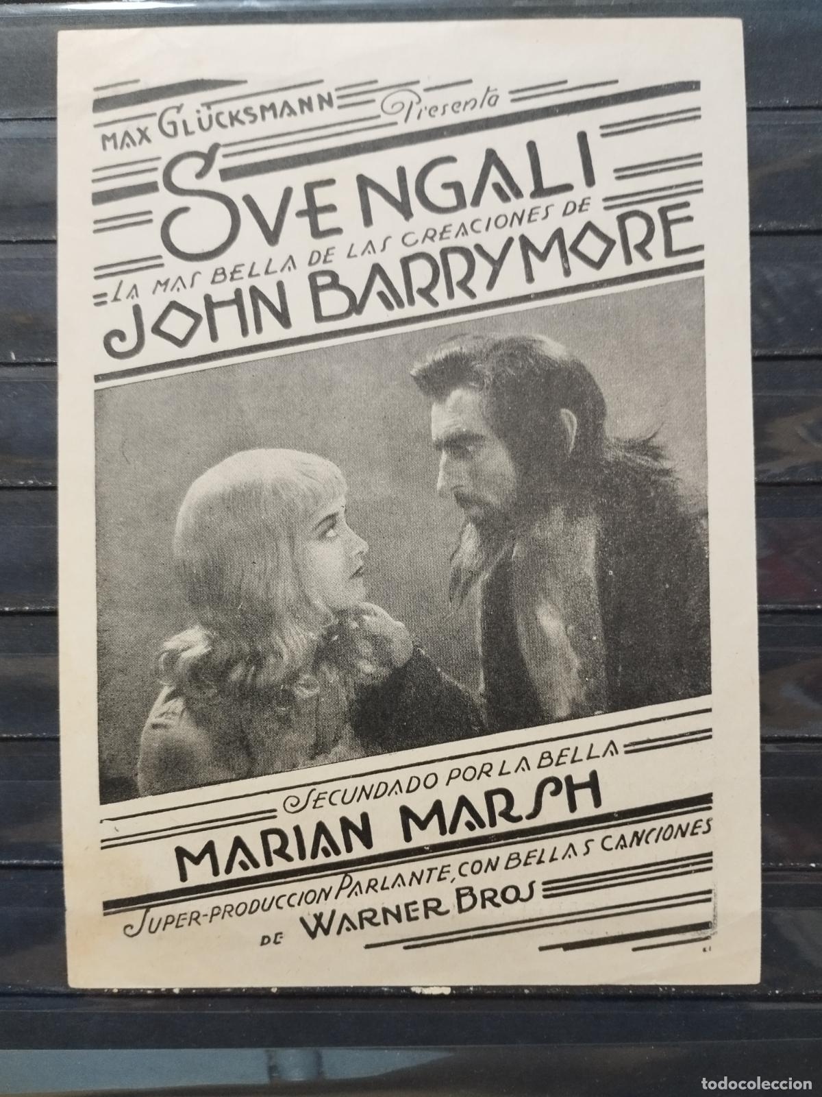 Flyers Publicitaires de Films Anciens: BZB PROGRAMA DE CINE SENCILLO. URUGUAY. SVENGALI. JOHN BARRYMORE.