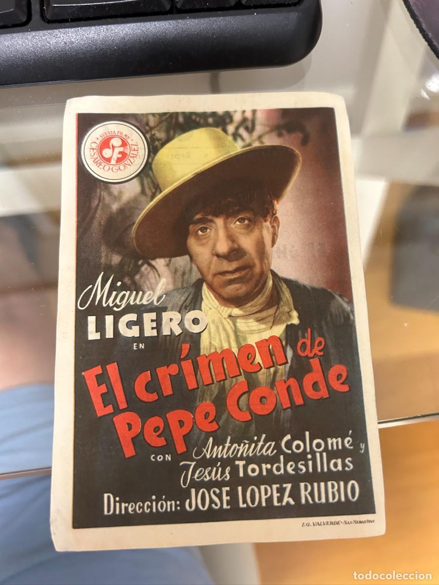 Cine: &ordm;433 el crimen de pepe conde teatro circo zaragoza con publicidad buen estado