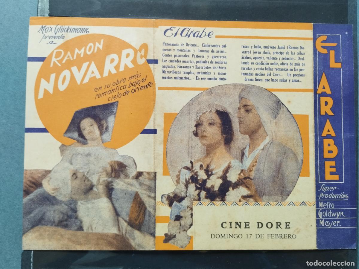 Flyers Publicitaires de Films Anciens: BZB PROGRAMA DE CINE TRIPTICO. URUGUAY. EL ARABE. CON RAMON NOVARRO Y MYRNA LOY.