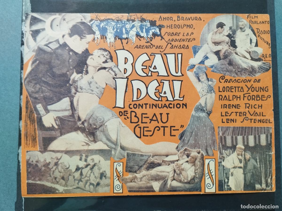 Folhetos de m&atilde;o de filmes antigos de cinema: BZB PROGRAMA DE CINE DOBLE. URUGUAY. BEAU IDEAL -2 PARTE DE BEAU GESTE-