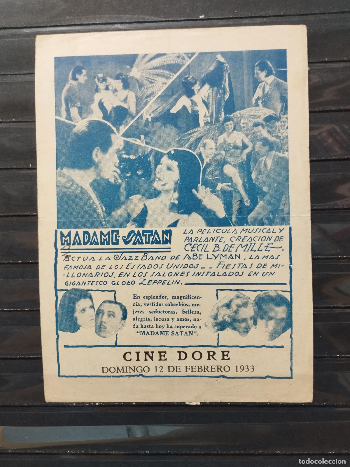Cine: BZB PROGRAMA DE CINE SENCILLO. URUGUAY. MADAME SATAN. - Foto 2
