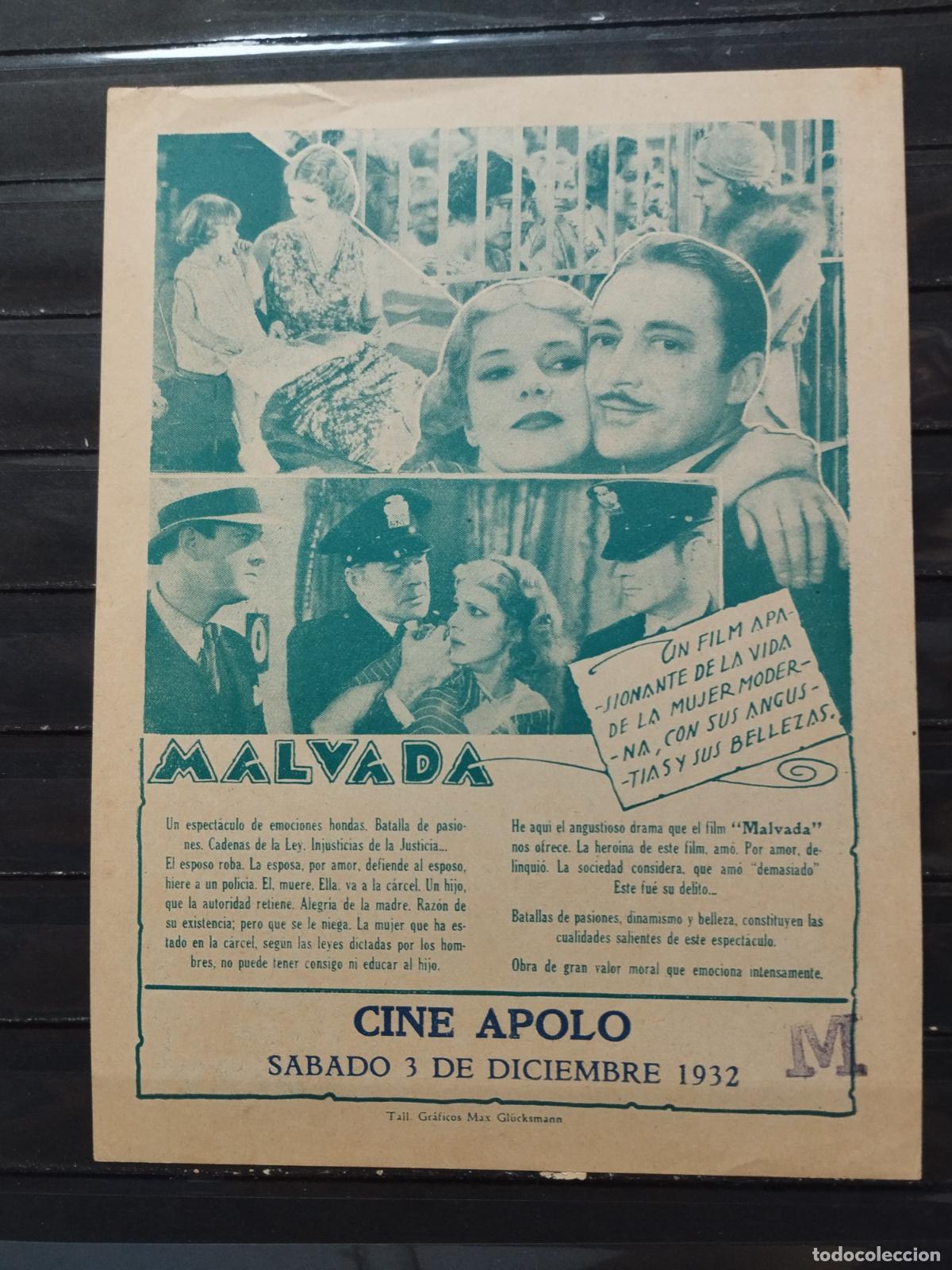 Cine: BZB PROGRAMA DE CINE SENCILLO. URUGUAY. MALVADA. - Foto 2
