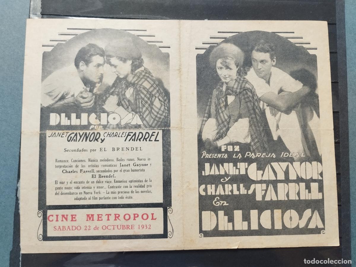Flyers Publicitaires de Films Anciens: BZB PROGRAMA DE CINE DOBLE. URUGUAY. DELICIOSA. DOBLEZ VERTICAL Y HORIZONTAL.