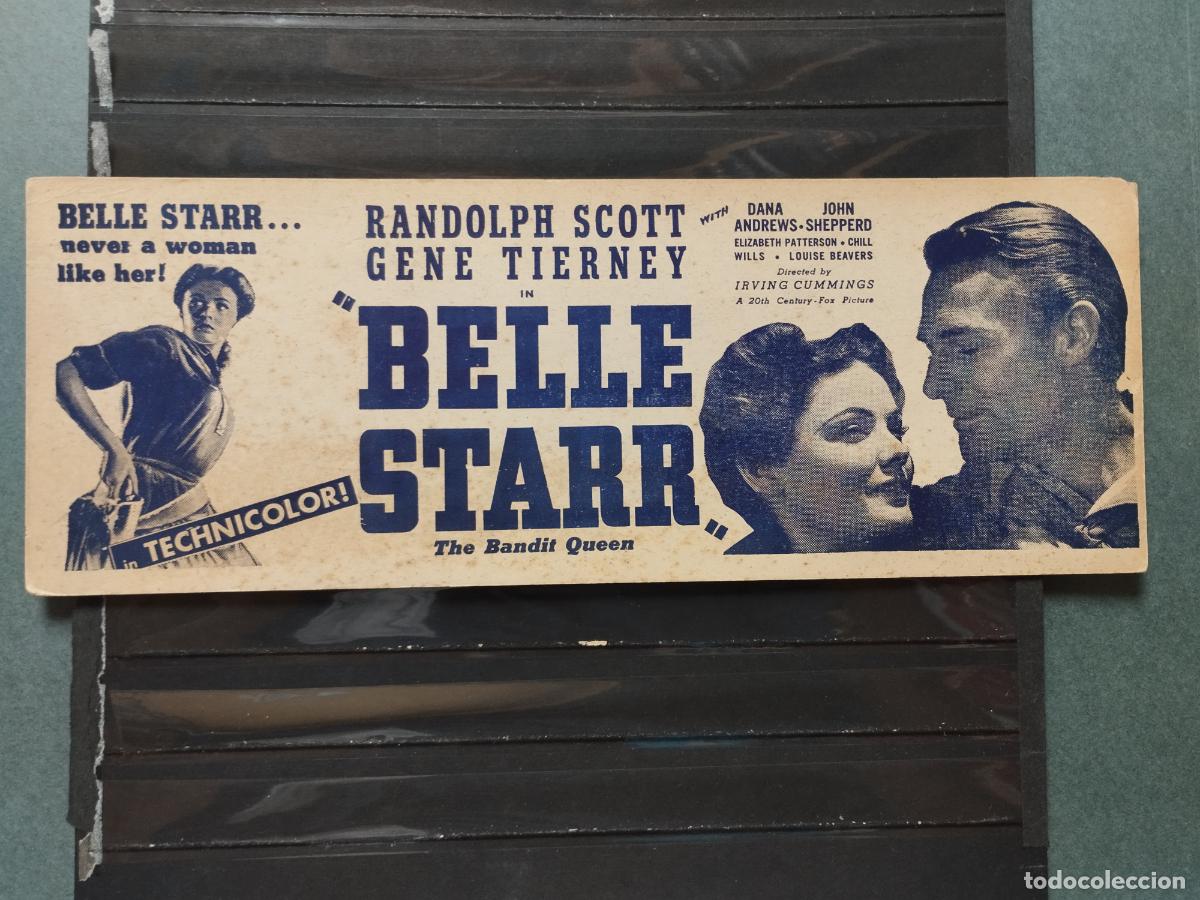 Flyers Publicitaires de Films Anciens: BZB PROGRAMA DE CINE PARA TAQUILLA. BELLE STAR. CON RANDOLPH SCOTT Y DAN ANDREWS