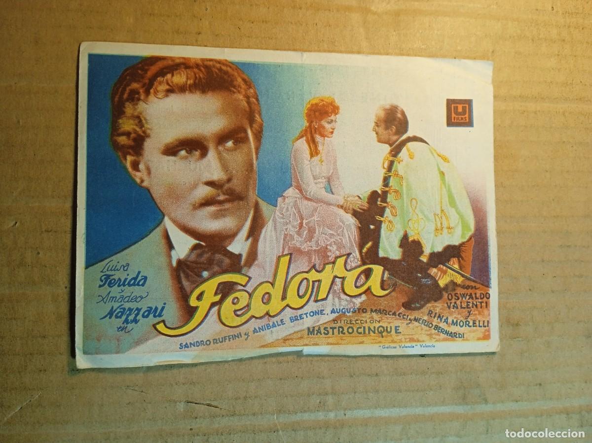  Foglietti di film di film antichi di cinema: FOLLETO DE MANO CON PUBLICIDAD FEDORA