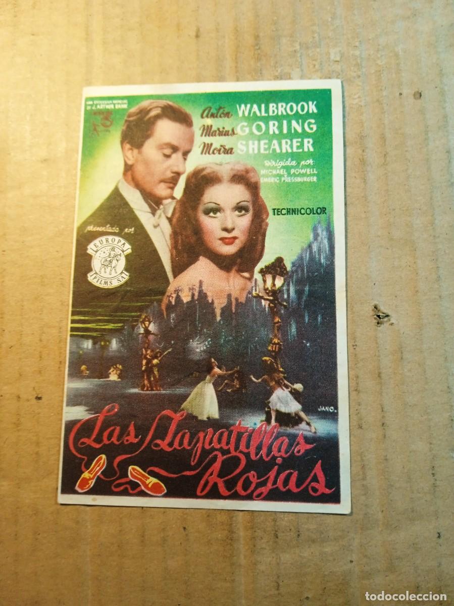 Folhetos de m&atilde;o de filmes antigos de cinema: FOLLETO DE MANO CON PUBLICIDAD LAS ZAPATILLAS ROJAS
