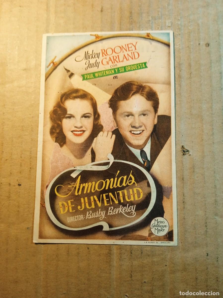  Foglietti di film di film antichi di cinema: FOLLETO DE MANO CON PUBLICIDAD ARMONIAS DE JUVENTUD