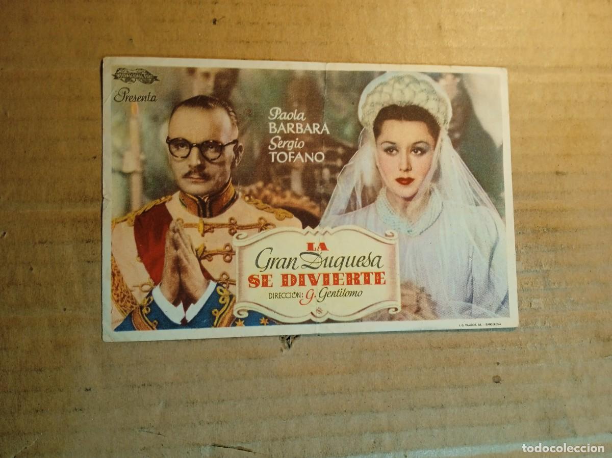  Flyers Publicitaires de films Anciens: FOLLETO DE MANO CON PUBLICIDAD LA GRAN DUQUESA SE DIVIERTE