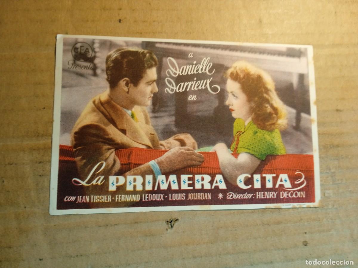  Foglietti di film di film antichi di cinema: FOLLETO DE MANO CON PUBLICIDAD LA PRIMERA CITA